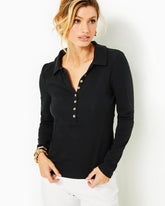 Lilly Pulitzer Reema Polo Top Onyx | Women Tops