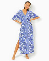 Lilly Pulitzer Remelle Maxi Cover-Up Deeper Coconut Ride With Me Engineered Coverup | Women Cover-Ups