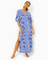 Lilly Pulitzer Remelle Maxi Cover-Up Deeper Coconut Ride With Me Engineered Coverup | Women Cover-Ups
