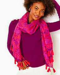 Lilly Pulitzer Resort Scarf Amaryllis Red Secret Hideaway Engineered Resort Scarf | Women Scarves & Wraps