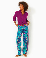 Lilly Pulitzer Sea View Linen Button Down Top Mulberry X Mulberry | Women Tops