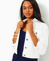 Lilly Pulitzer Seaspray Denim Jacket Resort White | Women Tops