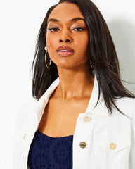 Lilly Pulitzer Seaspray Denim Jacket Resort White | Women Tops