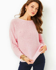 Lilly Pulitzer Soleen Sweater Pink Blossom Metallic | Women Tops