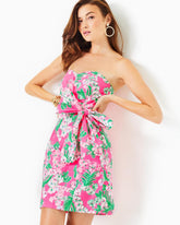 Lilly Pulitzer Stela Strapless Stretch Bow Dress Roxie Pink Worth A Look | Women Fitted Dresses