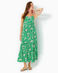Lilly Pulitzer Teresa Maxi Dress Conch Shell Pink Lets Go Bananas | Women Swing Dresses