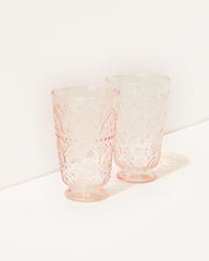 Lilly Pulitzer Textured Glass Tumbler Set Conch Shell Pink | Women Tabletop