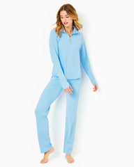 Lilly Pulitzer Upf 50+ Arietta Popover Heathered Bon Bon Blue | Women Tops