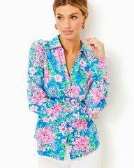 Lilly Pulitzer Upf 50+ Chillylilly Marlena Button Down Top Multi Spring In Your Step | Women Tops
