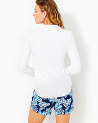 Lilly Pulitzer Upf 50+ Chillylilly Marlena Button Down Top Resort White | Women Tops
