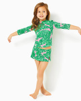Lilly Pulitzer Upf 50+ Girls Sharlene Rashguard Swim Set Conch Shell Pink Lets Go Bananas | Girl Swim