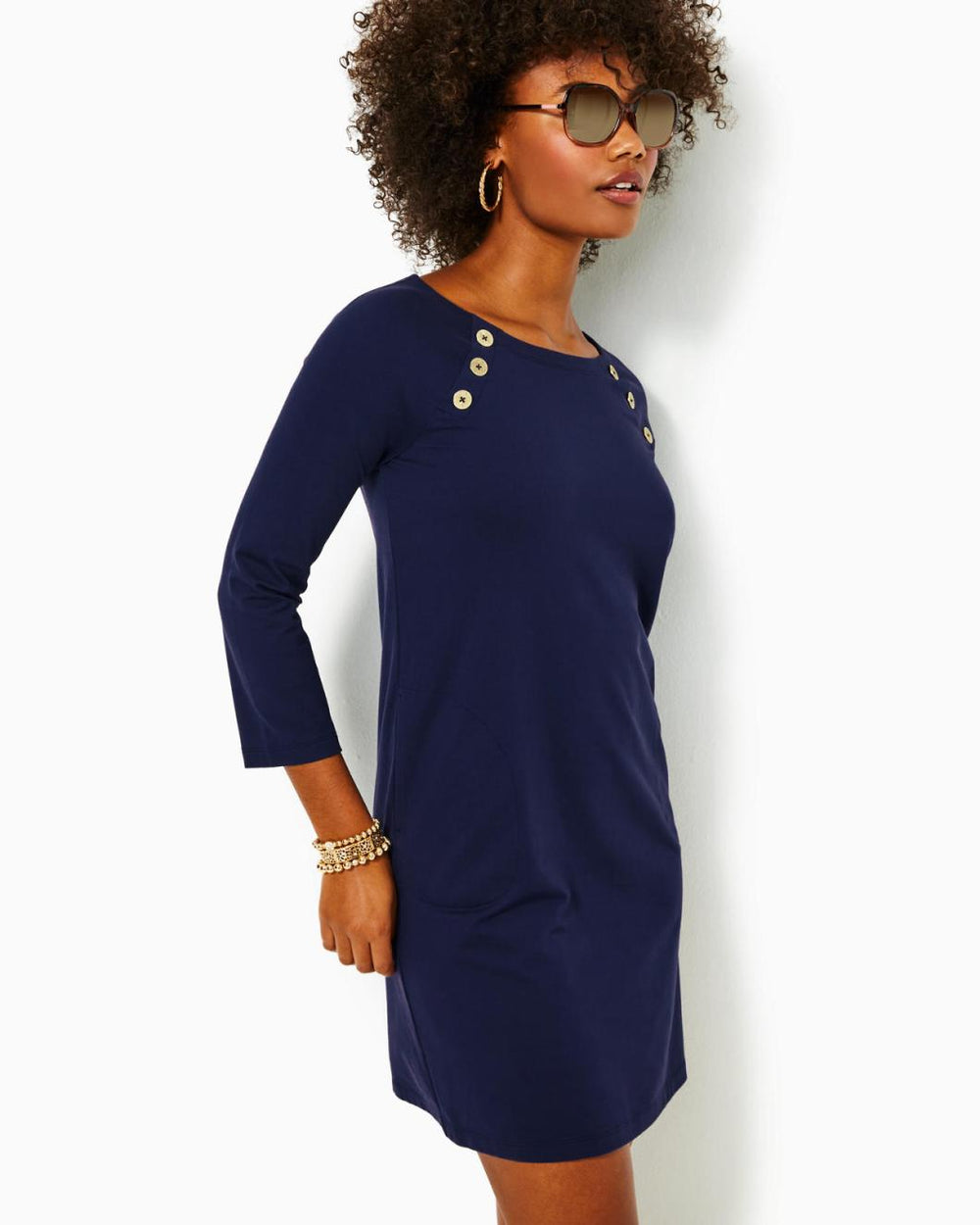 Lilly Pulitzer Upf 50+ Kaelin Dress True Navy | Women A-Line/Easy Dresses