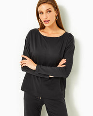 Lilly Pulitzer Upf 50+ Karessa Top Black | Women Tops