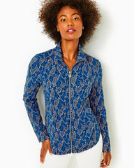 Lilly Pulitzer Upf 50+ Leona Zip-Up Jacket Low Tide Navy Easy To Spot | Women Tops