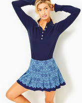 Lilly Pulitzer Upf 50+ Luxletic Annora Skort Bon Bon Blue Go Your Own Wave Engineered Skort | Women Bottoms