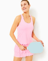 Lilly Pulitzer Upf 50+ Luxletic Claralee Scallop Bra Tank Top Conch Shell Pink | Women Tops