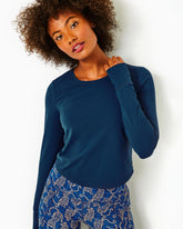 Lilly Pulitzer Upf 50+ Luxletic Emerie Active Tee Low Tide Navy | Women Tops