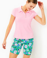 Lilly Pulitzer Upf 50+ Luxletic Frida Scallop Polo Top Conch Shell Pink | Women Tops