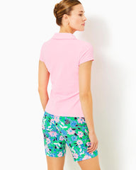 Lilly Pulitzer Upf 50+ Luxletic Frida Scallop Polo Top Conch Shell Pink | Women Tops