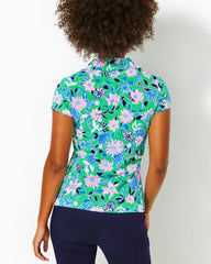 Lilly Pulitzer Upf 50+ Luxletic Frida Scallop Polo Top Spearmint Golf Till You Drop | Women Tops