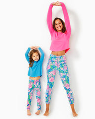 Lilly Pulitzer Upf 50+ Luxletic Girls Mini Weekender Legging Multi Spring In Your Step | Girl Tops & Bottoms