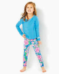 Lilly Pulitzer Upf 50+ Luxletic Girls Mini Weekender Legging Multi Spring In Your Step | Girl Tops & Bottoms