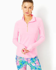 Lilly Pulitzer Upf 50+ Luxletic Justine Pullover Conch Shell Pink | Women Tops