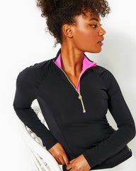 Lilly Pulitzer Upf 50+ Luxletic Justine Pullover Onyx | Women Tops