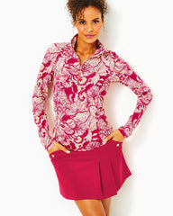 Lilly Pulitzer Upf 50+ Luxletic Justine Pullover Poinsettia Red Island Vibes | Women Tops