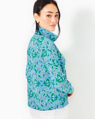 Lilly Pulitzer Upf 50+ Melena Popover Bon Bon Blue Leapin Leopards | Women Tops