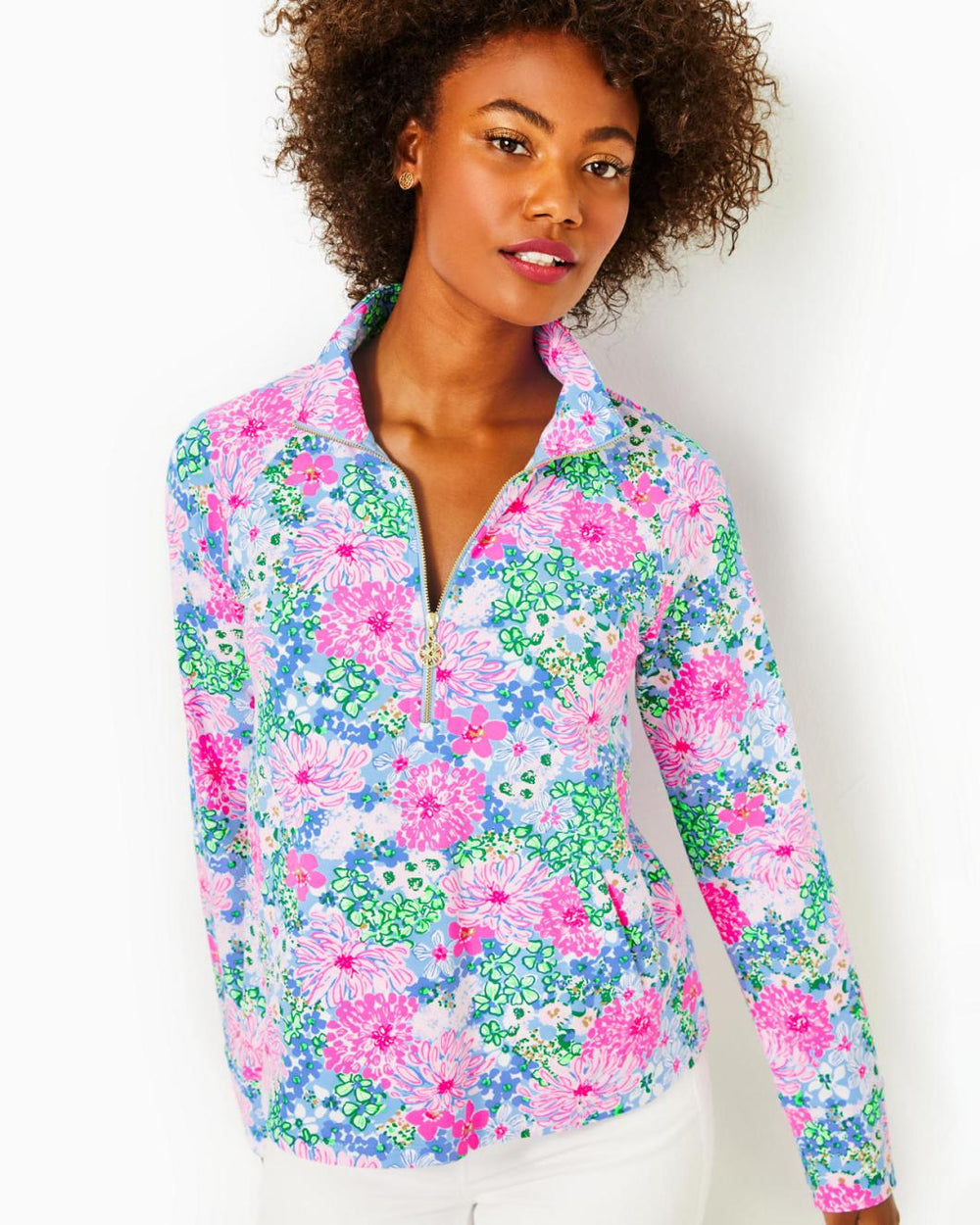 Lilly Pulitzer Upf 50+ Melena Popover Multi Lil Soiree All Day | Women Tops