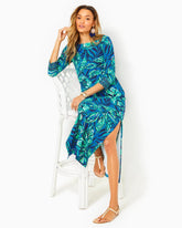 Lilly Pulitzer Upf 50+ Seralina Chillylilly Maxi Dress Indigo Breeze Shady Gators Engineered Chillylilly | Women Straight Dresses
