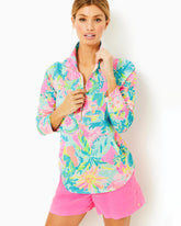Lilly Pulitzer Upf 50+ Skipper Popover Multi Sunshine State Of Mind | Women Tops