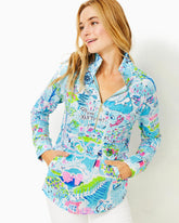 Lilly Pulitzer Upf 50+ Skipper Popover Whisper Blue Lilly Loves Nantucket | Women Tops