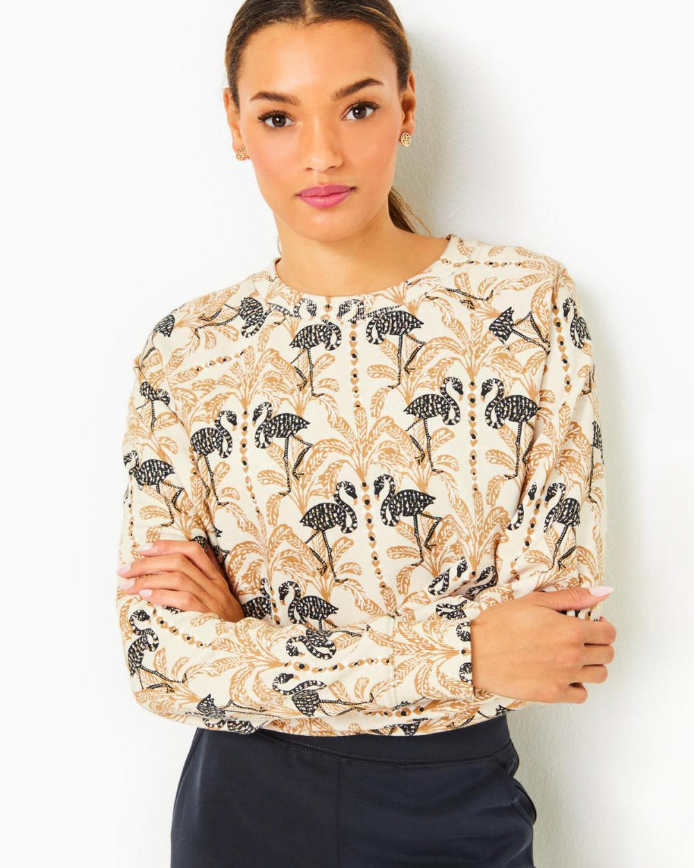 Lilly Pulitzer Zelek Cotton Pullover Deeper Coconut Lil Stir It Up | Women Tops