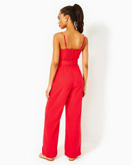 Lilly Pulitzer Zemira Sleeveless Jumpsuit Amaryllis Red | Women Rompers & Jumpsuits