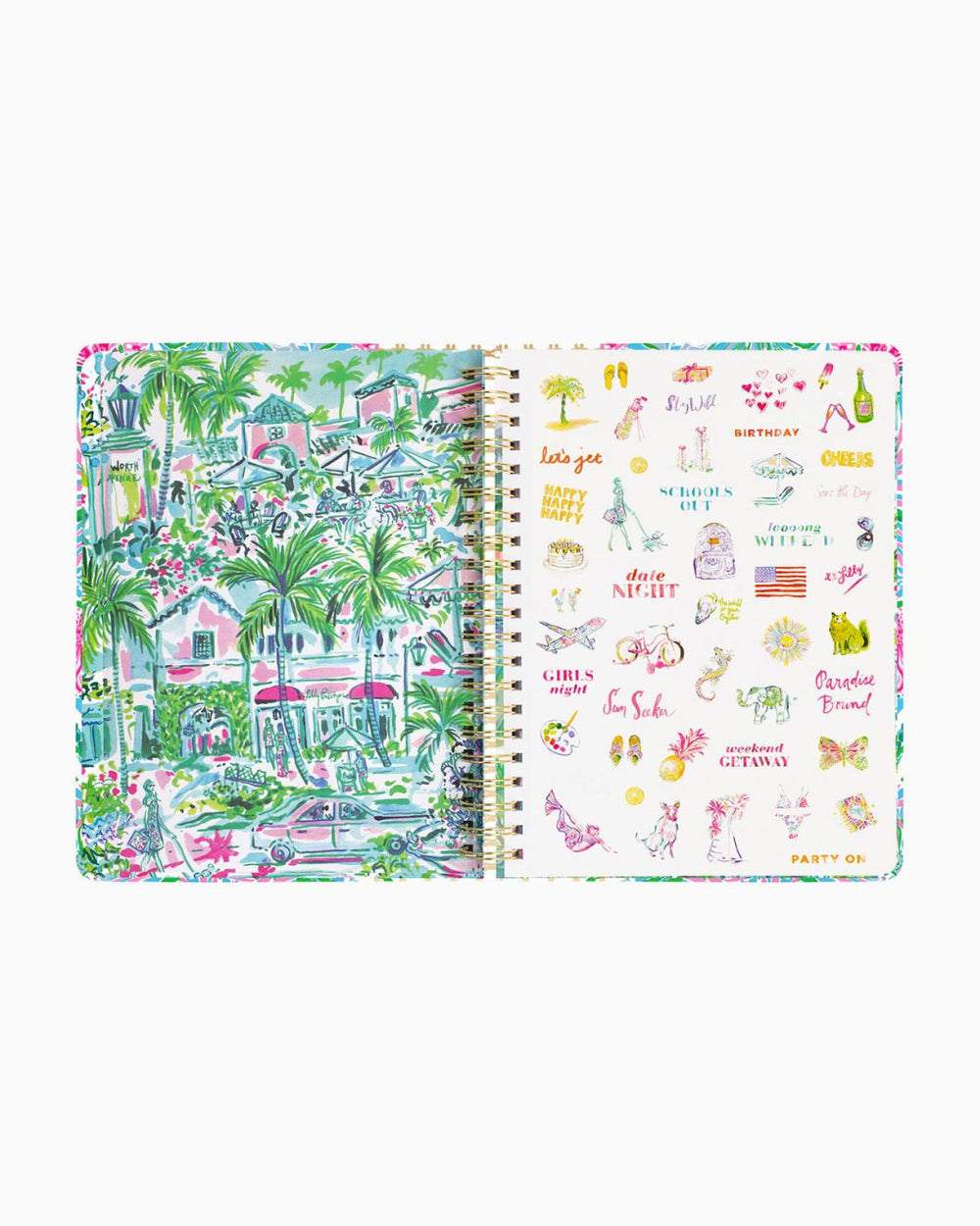Lilly Pulitzer 2023-2024 17 Month Jumbo Agenda Amalfi Blue Leaf It Wild | Women Agendas &amp; Planners