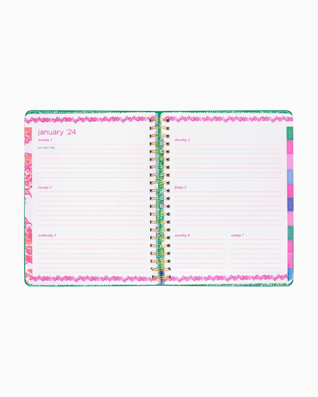 Lilly Pulitzer 2023-2024 17 Month Jumbo Agenda Botanical Green In A Flutter | Women Agendas &amp; Planners