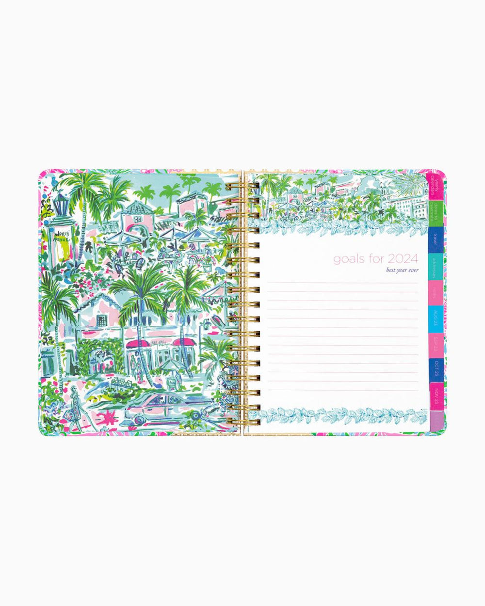 Lilly Pulitzer 2023-2024 17 Month Large Agenda Amalfi Blue Leaf It Wild | Women Agendas &amp; Planners