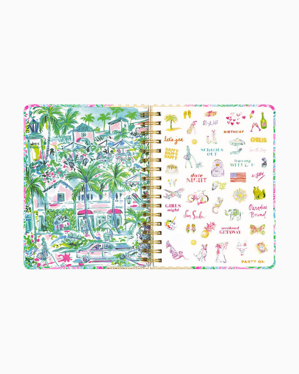 Lilly Pulitzer 2023-2024 17 Month Large Agenda Amalfi Blue Leaf It Wild | Women Agendas &amp; Planners