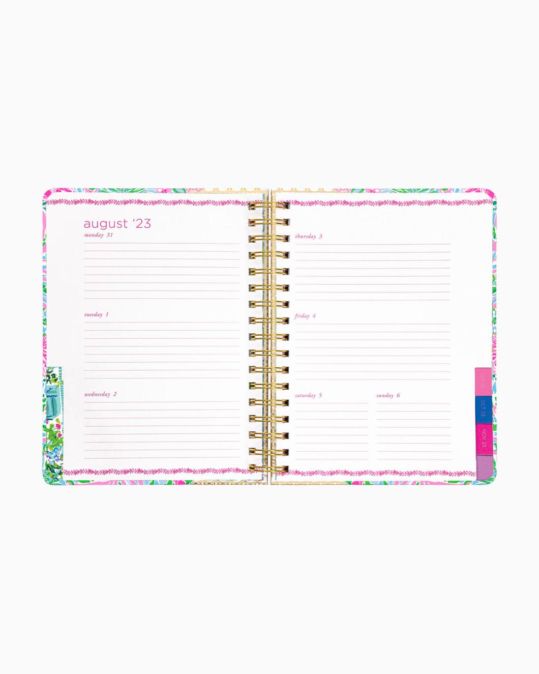 Lilly Pulitzer 2023-2024 17 Month Large Agenda Amalfi Blue Leaf It Wild | Women Agendas &amp; Planners