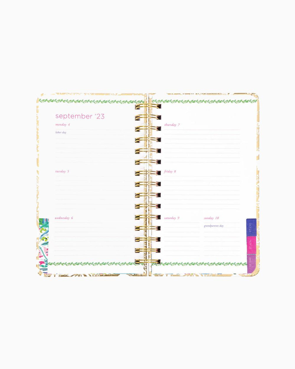 Lilly Pulitzer 2023-2024 17 Month Medium Agenda Gold Metallic Safari Sangria | Women Agendas &amp; Planners