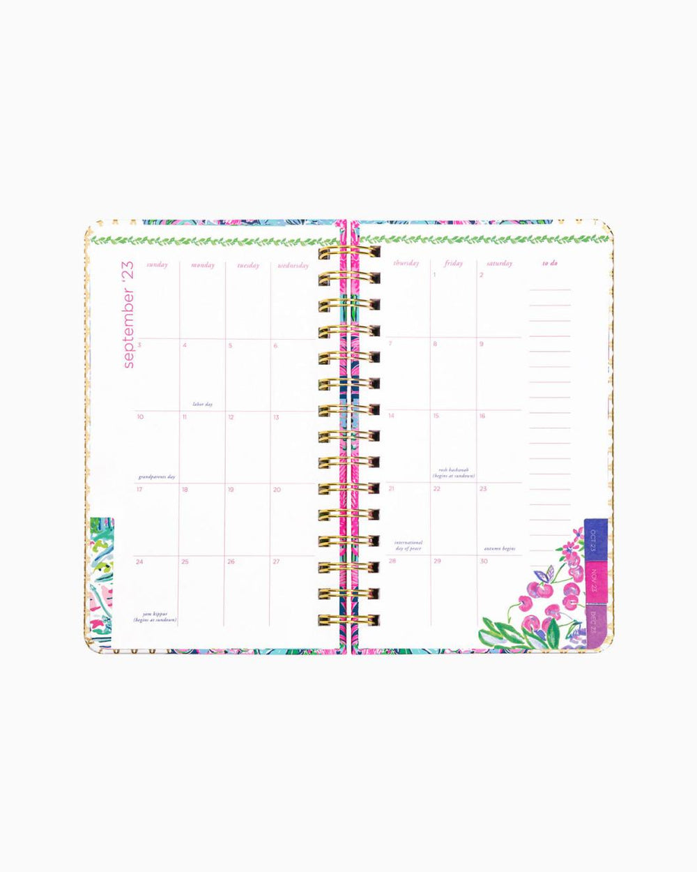 Lilly Pulitzer 2023-2024 17 Month Medium Agenda Oyster Bay Navy Always Be Blooming | Women Agendas &amp; Planners