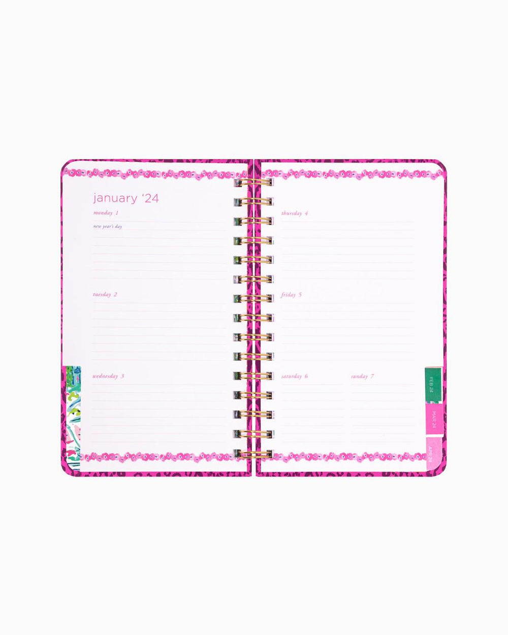 Lilly Pulitzer 2024 Medium Monthly Planner - 12 Month Cerise Pink Pattern Play | Women Agendas &amp; Planners
