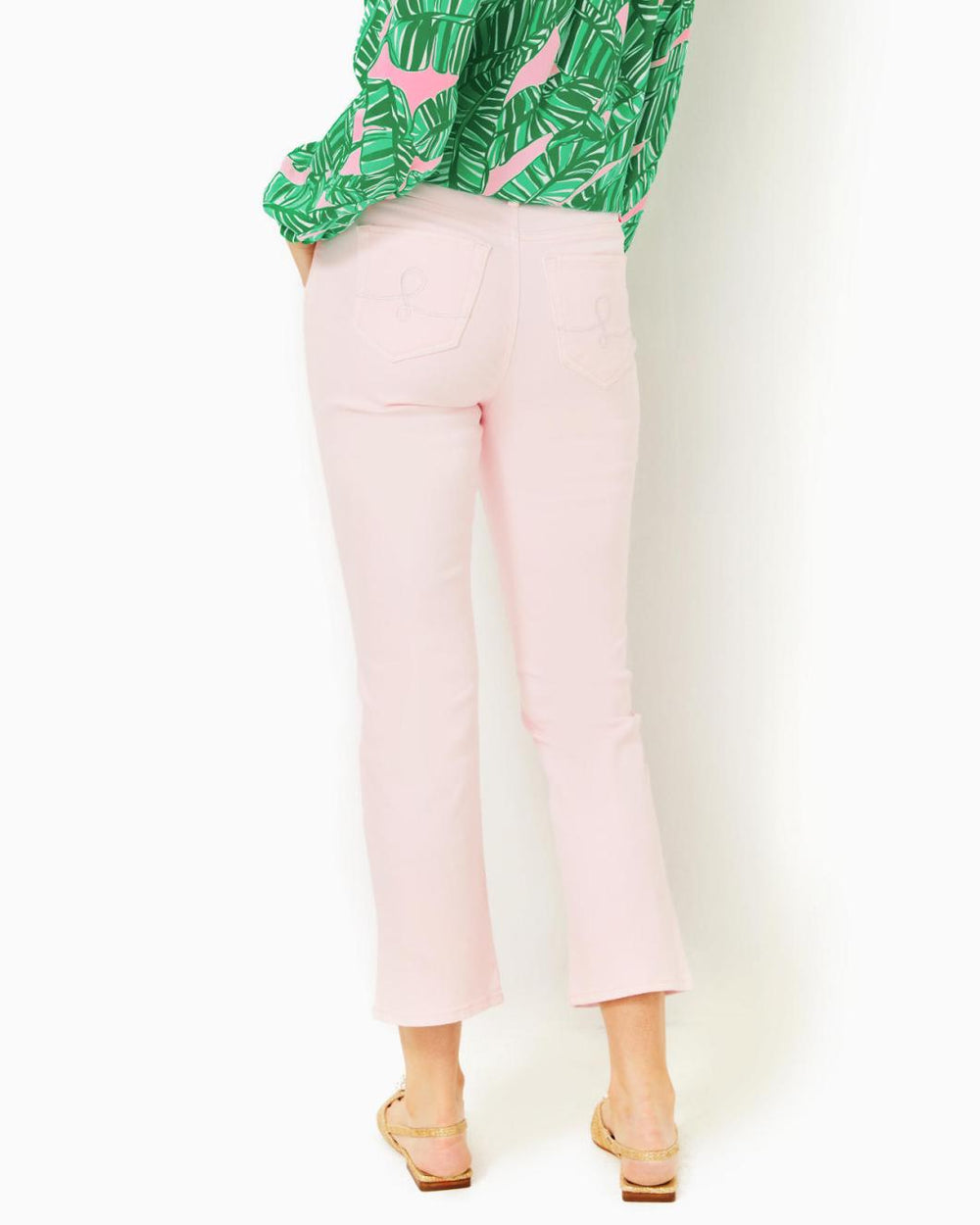 Lilly Pulitzer 27" Annet High Rise Crop Flare Pant Misty Pink | Women Bottoms