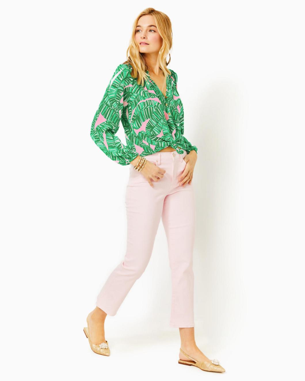Lilly Pulitzer 27" Annet High Rise Crop Flare Pant Misty Pink | Women Bottoms