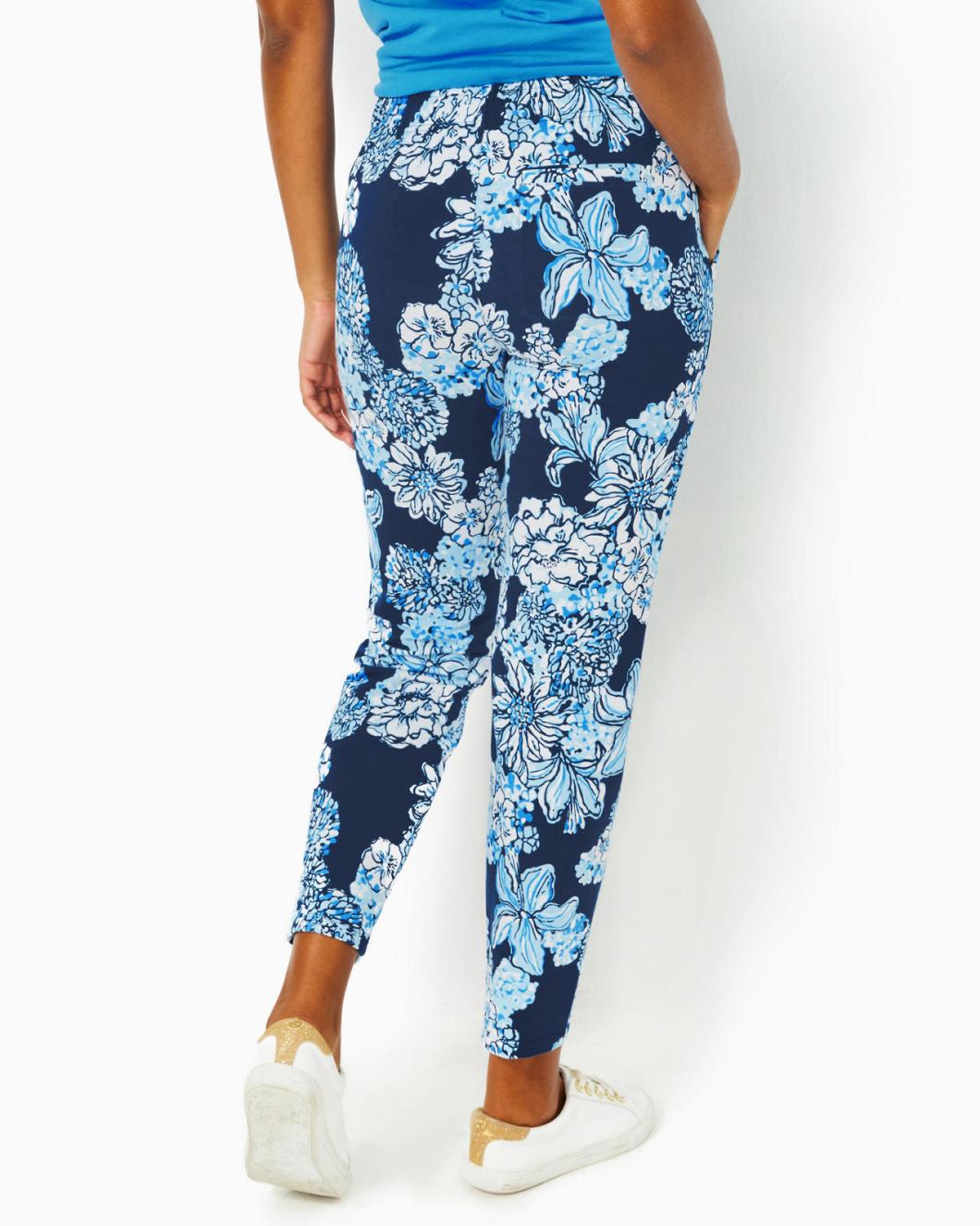Lilly Pulitzer 28" Emora Knit Pant Low Tide Navy Bouquet All Day | Women Bottoms