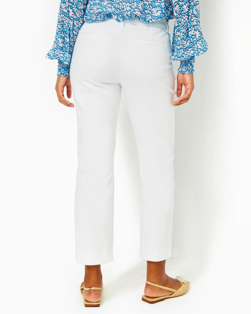 Lilly Pulitzer 28" Gretchen High Rise Straight Leg Pant Resort White | Women Bottoms