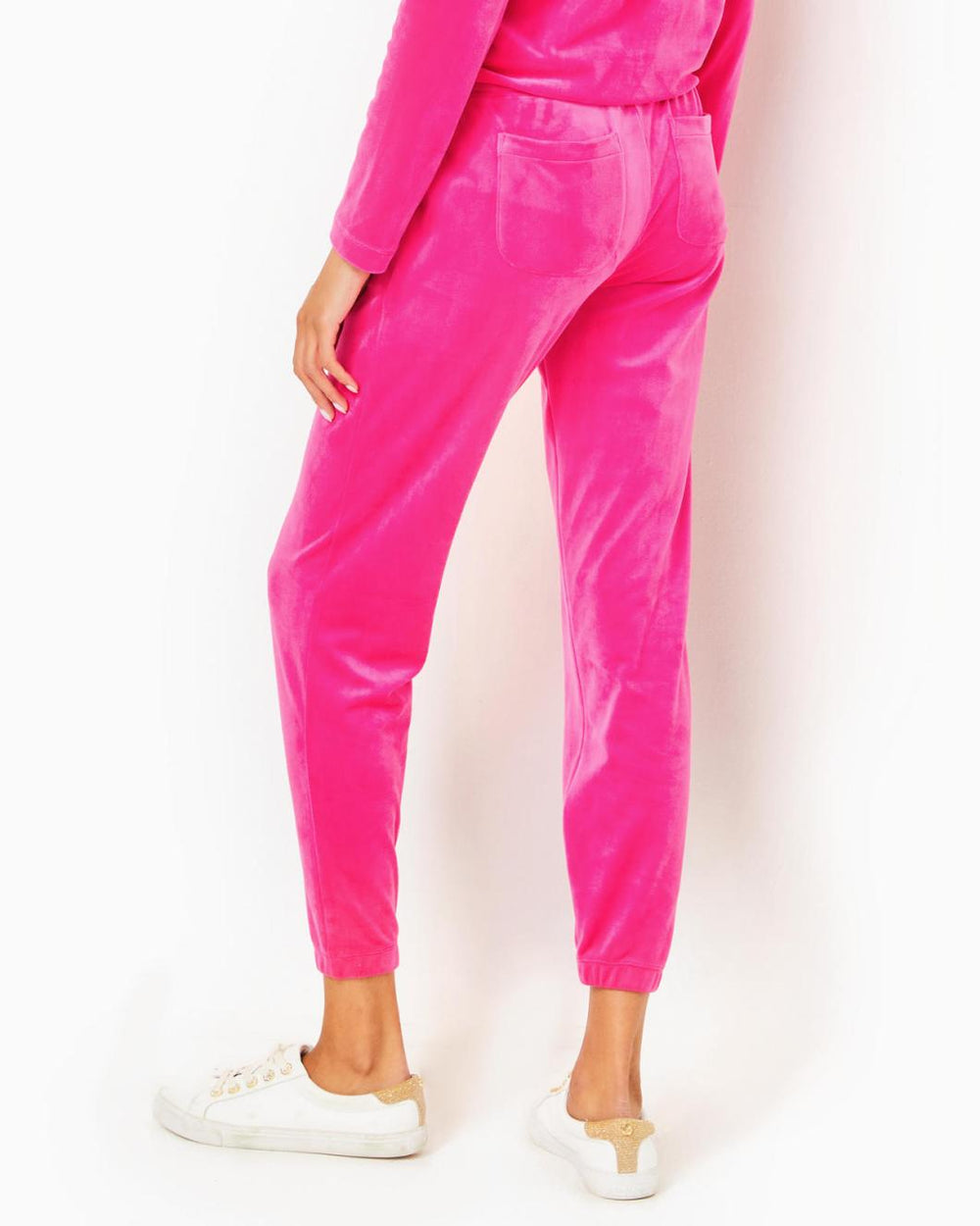 Lilly Pulitzer 28" Mallie Velour Pant Pink Palms | Women Bottoms