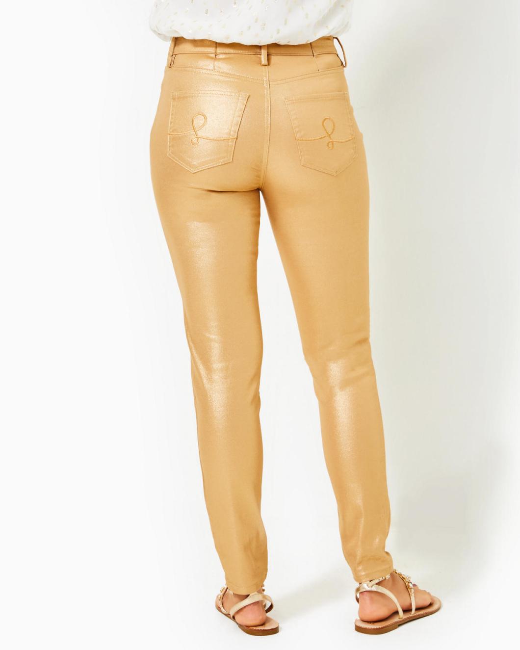 Lilly Pulitzer 29" Eagan High Rise Skinny Jean Gold Metallic | Women Bottoms